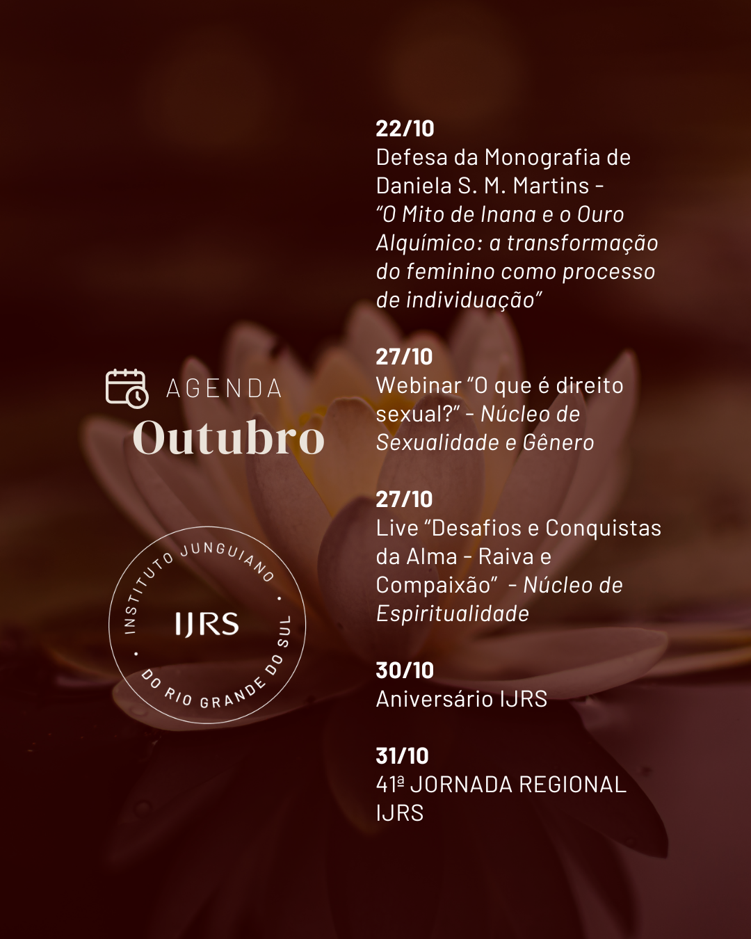 Agenda Outubro 2026