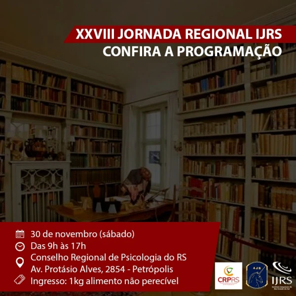 Imagem de XXVIII Jornada Regional IJRS será neste sábado (30)